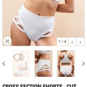 NWT Lunalae Cross Section Pole Shorts Size US4 White